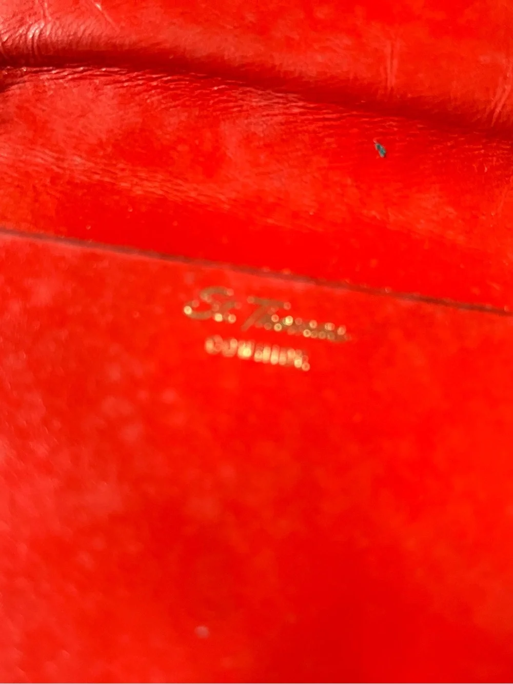 St. Thomas Vintage Lipstick Red Leather Wallet Coin Purse